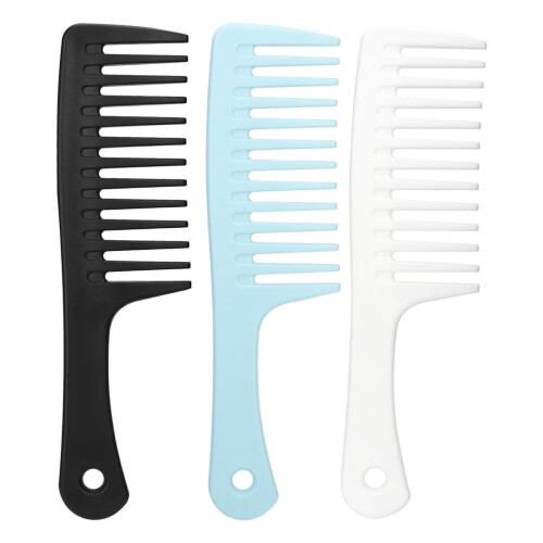 Pente de dentes largos para cabelos molhados ou secos – Plástico ABS