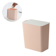 KALLORY1Pack Mini poubelle rose en plastique pour bureau