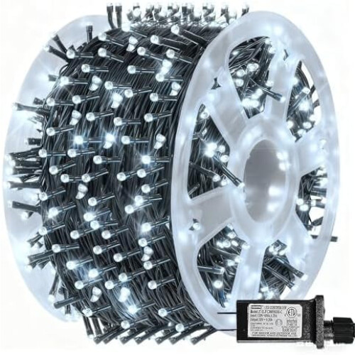 Χριστουγεννιάτικα φωτάκια σε κορδόνι 164FT500LED, αδιάβροχο πράσινο σύρμα, 8