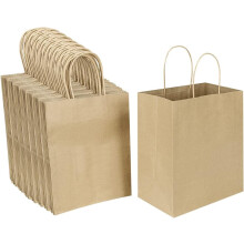 Bolsas de regalo medianas de papel kraft con asas