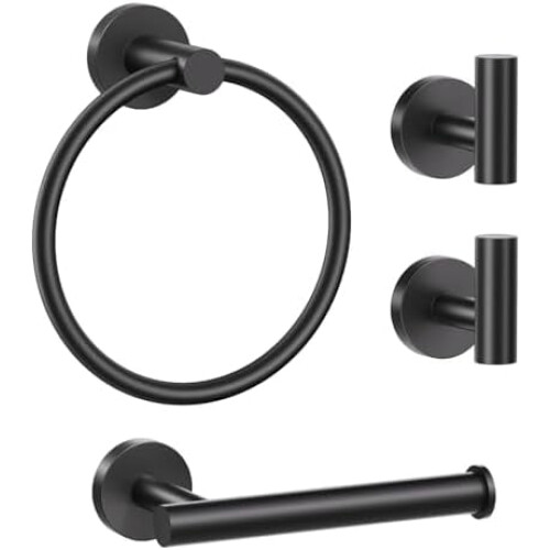 Ensemble de 4 accessoires de salle de bain en acier inoxydable