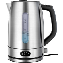 Bouilloire électrique 1,7 L, 1500 W, en verre borosilicate