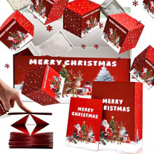Boîte à surprise Stijggn6pcs, boîte cadeau explosive pour argent, décoration de Noël, tirelire avec effet rebondissant pour Noël