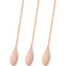 3 cucharas de madera de 30 cm de largo, cucharas ovaladas de madera con mango largo para cocinar y mezclar, cucharas de degustación, cucharas de