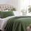 Olive Green King Quilt Bedding Set with 2 Shams 1
