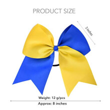 12er-Pack große Cheerleader-Schleifen für Mädchen, 18 cm, glitzernd gold