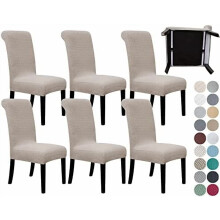 Conjunto de 6 capas elásticas para cadeiras de jantar com cinto de segurança.