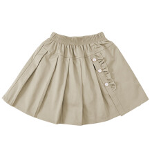Saia plissada cáqui lisa para uniforme escolar feminino, saia evasê de cintura alta estilo tênis, compatível com o código de vestimenta escolar,