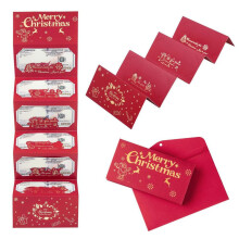 Roter Weihnachtsgeldumschlag mit 6 Fächern