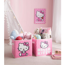 Zestaw 2 trwałych kostek do przechowywania z uchwytami Hello Kitty, 10"x10"x10"