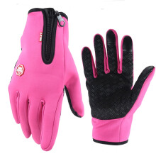 Winterhandschoenen, geïsoleerde handschoenen voor dames, touchscreen-vingers, warme manchetten, winterhandschoenen voor dames, maat M, roze