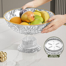 Coupe à fruits de 25 cm avec trous d'égouttage et socle amovible – Support décoratif pour fruits et légumes à poser sur une table ou un