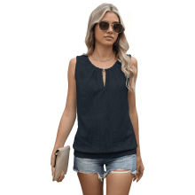 Colete feminino sem mangas preto tamanho XXL