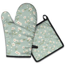 Gants de cuisine Pioneer Flower à motif floral (lot de 2), résistants à la chaleur, 19,5 cm x 30,5 cm