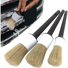 Set di spazzole ultra morbide con setole di cinghiale per la cura dei dettagli – per interni, esterni, cerchi, pneumatici, vano motore e sedili in