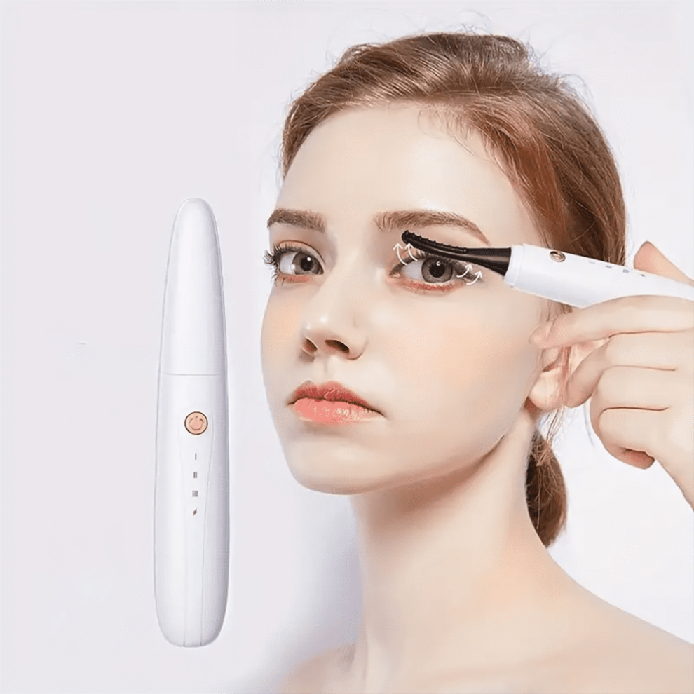 Heated Eyelash Curler, USB Electric Eyelash Curler,Long-Lasting Heat for Natural Lashes-White
