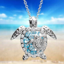 Damen-Halskette, zweifarbige Schildkröten-Halskette, Schmuck, Halskette, Schönheit & Körperpflege