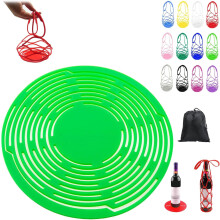 Organisateur de rangement en silicone 2026Upgrade – Porte-bouteille, dessous de verre et porte-boisson, compatible avec les bouteilles de vin/eau,