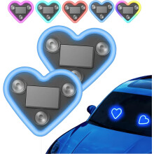 Solar LED Heart Light for Car Window with Suction Mount, Wireless Neon Sign Decor