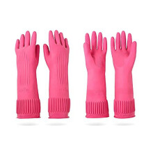 Gants de cuisine en caoutchouc réutilisables, imperméables et antidérapants Mamison2Pairs (rose, taille moyenne, lot de 2)