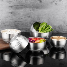 1 bol double en acier inoxydable pour soupe et salade, usage domestique en cuisine