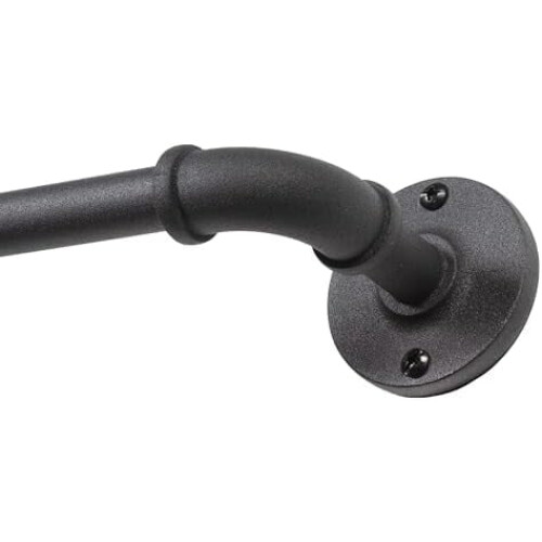 Sort industriel gardinstang – justerbar 122–240 cm