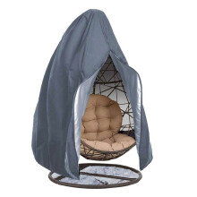 Housse pour fauteuil suspendu œuf de jardin avec fermeture éclair, 115 x 190 cm - Gris