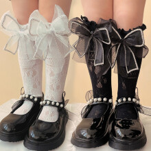 Baby Girls Knee-High Socks with Bows, 2 Pairs