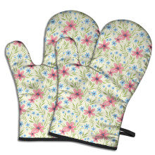 Gants de cuisine Pioneer Flower à motif floral, lot de 2, résistants à la chaleur, 19,5 cm x 30,5 cm