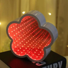 LED Night Lamp, Mirror Tunnel Night Light 3D Tunnel Lights Tunnel Neon Night Lamp for Wall Decoration lamp Suitable for Christmas Party Decoration