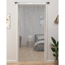 Beaded Curtain for Doorways Silver 39" x 79"