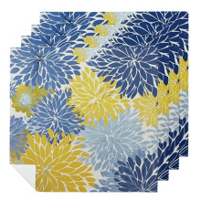 Tygservetter med dahliablommor, polyester, 4-pack