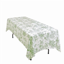 Hvit og støvet salvie fransk toile-duk 152 x 283 cm