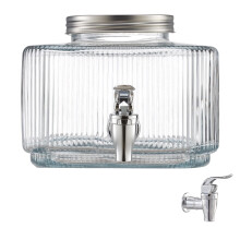 3L Glass Drink Dispenser with Leak-Resistant Spigot