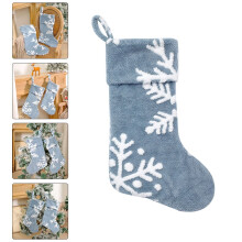 Meias de Natal tricotadas azul-celeste (1 par)