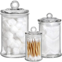Set of 3 Glass Apothecary Jars with Lids