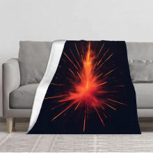 Durable Soft and Warm Flannel Blanket - Cozy Explosion of Red and Orange Colors Perfect for Sofa Travel Bed and Chair