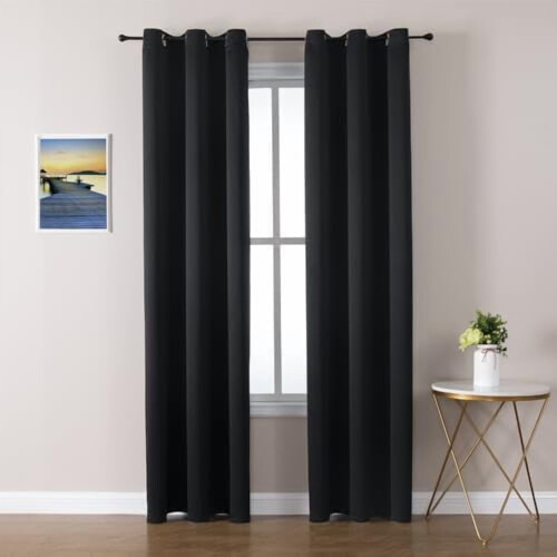 Cortinas Blackout 42x63 polegadas, 2 painéis, com ilhós.