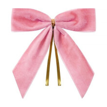 Velvet Christmas Bows for Garland, Tree, Wreath & Gift Wrapping – Light Pink Ribbon Decor, Wedding & Tree Topper – Compatible with Standard Decor