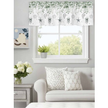 Garnitură superioară cu frunze de eucalipt, buzunar pentru tijă pentru bucătărie/dormitor/baie/living – design abstract cu meduze, 60x18in