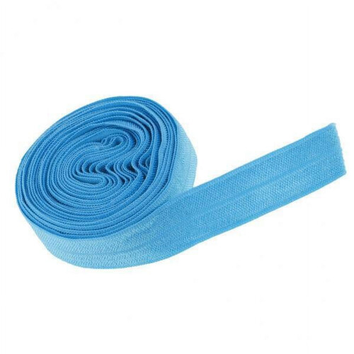 3x2,7M5/8"15mm elastisk spandex satengbånd hårstrikker tilbehør blå