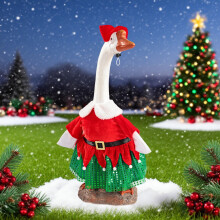 Completo natalizio di Babbo Natale e della signora Claus per oche da portico da 23" - Costume festivo da giardino con cappello, adatto a statue da