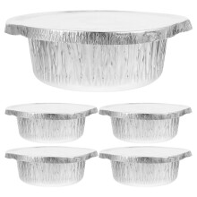5 stuks aluminiumfolie bakjes met deksels, 20x18 cm, wegwerp aluminiumfolie bakjes voor bakken, maaltijdvoorbereiding, invriezen en afhaalmaaltijden.