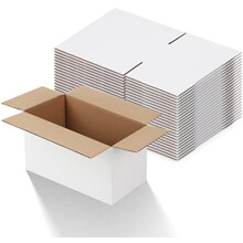 11x6x6 Shipping Boxes Set of 25, Corrugated Cardboard Box for Mailing Small Business Packing Gifts, White