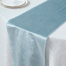 12x107 inch (30,5 x 27,5 cm) stoffig blauw premium fluwelen tafelloper voor feestjes, thuis en diner.