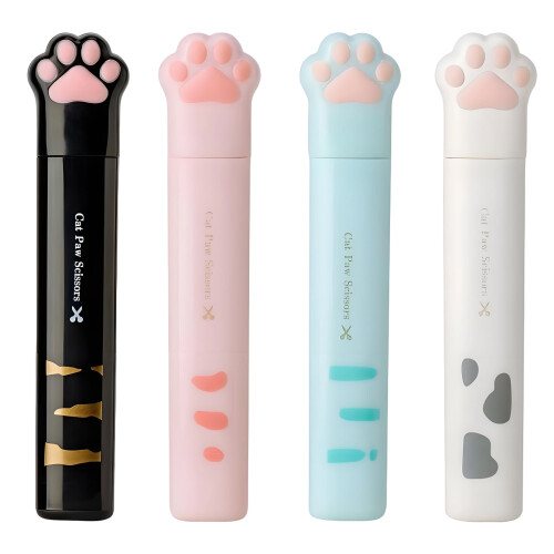Folding Scissors Pen Holder Style 4 Pcs 3.43 in Multicolor