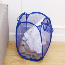 Zusammenfaltbares Wäschenetz, 1 Stück, blau, 30 x 30 x 53 Zoll, Nylon, Stahldraht für einfaches Öffnen, atmungsaktiv