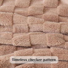King Flannel Fleece Plaid Taupe