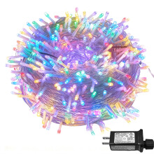 Guirnalda de luces LED de 200 LED, 20 metros, con enchufe, 200 LED, efecto estrellado.
