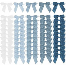 Fiocchi a torsione blu polvere in 5 colori, 3,5", fiocchi regalo in raso pre-confezionati per matrimoni, baby shower, ghirlande - 50 pezzi